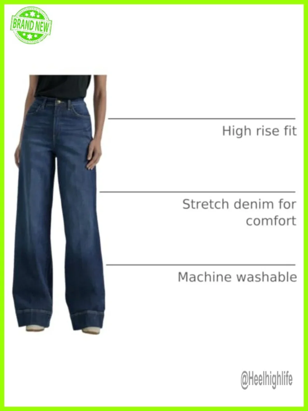 High Rise Trouser Jean Stretch Denim